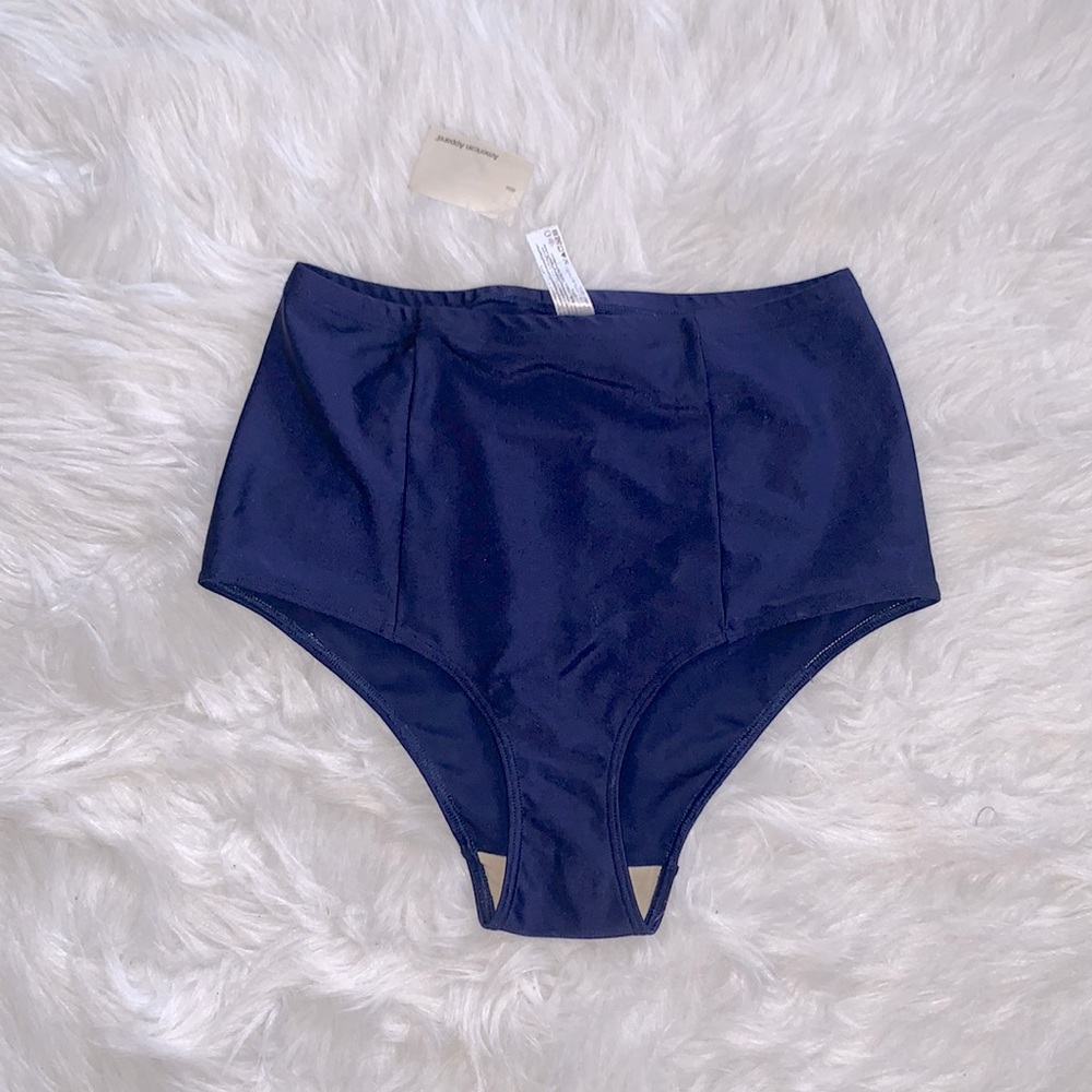American Apparel High Waisted Navy Swim Bottom
